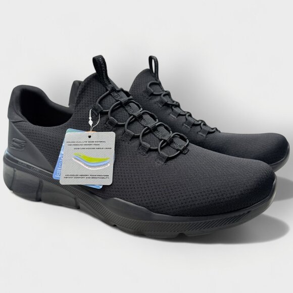 Skechers Equalizer 3.0 Emrick Sneakers Men’s 9.5 BBK Black Memory Foam - Picture 1 of 15